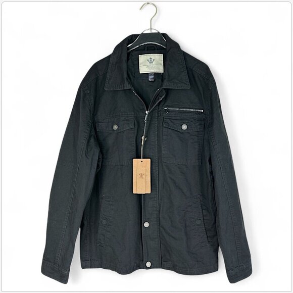 WenVen Men's Charcoal Gray Cotton Military Jacket Lightweight Work Coat NWT L - Picture 5 of 8